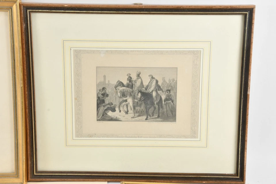 N91Q20- 5x Stahlstich 19.Jh Lessing Die Brille 2x Carl Mayers Kunstanstalt Nürnb - Bild 2 von 4