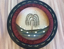 Kennedy's Country Collection Hand Tole Painted 10” Wood Bowl Plate Home Decor 