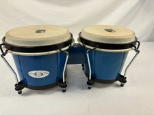 TOCA Percussion Synergy Wood Bongos - 6" & 7" - Blue Wood Finish (Bahama/Ocean)