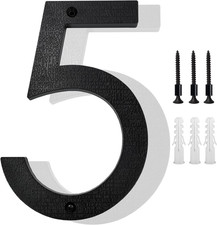 8 Modern Floating House Numbers for Outside, Large Black Shadow Home Number wi
