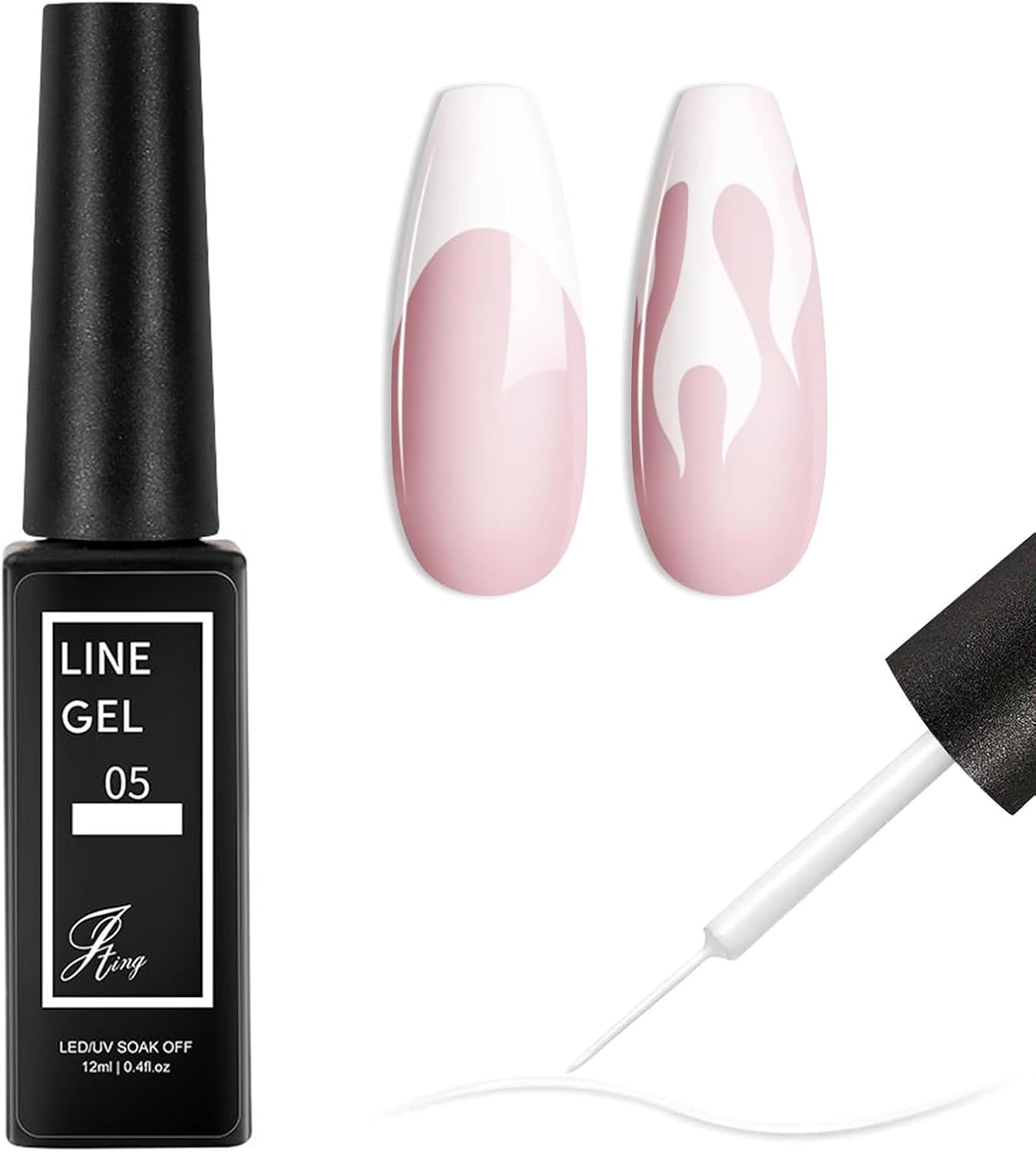White Gel Liner Nail Art - 12Ml UV/LED Gel Polish Pen - Soak off French Tip Mani