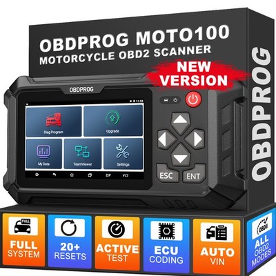 OBDPROG MOTO100 Motorcycle OBD2 Diagnostic Scanner Motor Code Reader Full System