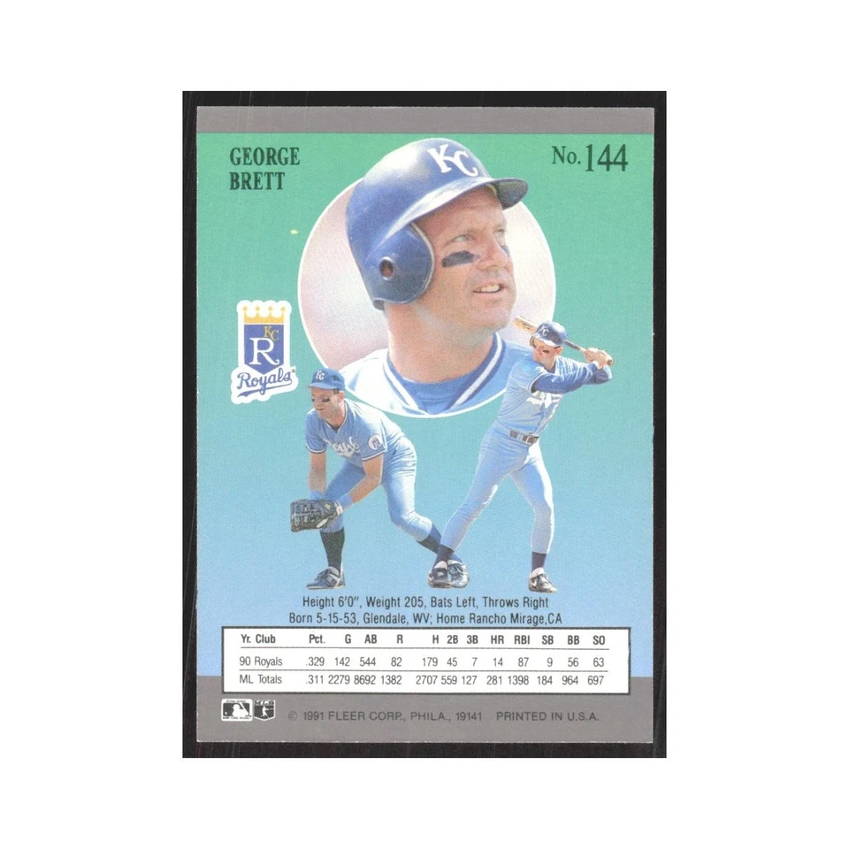1991 Fleer Ultra George Brett Royals #144 - Image 2 of 3