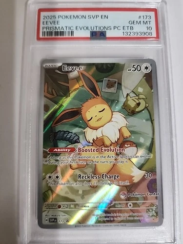 Pokemon Center Stamped Promo Eevee 173 Prismatic Evolutions PSA 10 GEM MINT