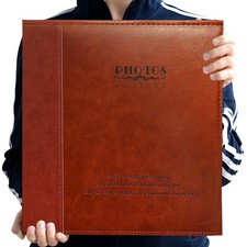 Magnetic Self-Stick Page Photo Album, Family Album, Leather Cover, Hand Made ...