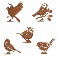 Vintage Iron Bird Outline, Garden Art Sculpture, Outdoor Decor