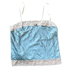 Victorias Secret Vintage Lace y2k Camisole Teal Blue Rosette Cami M cottagecore