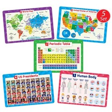 5 Placemats for - Placemat Non Slip, Washable Reusable Children Placemat, Edu...