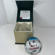 Pier 1 Imports Li Bien”Inside Painting”Christmas Ornament Handpainted Glass 2019