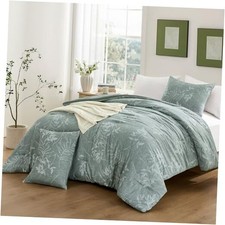 Size Comforter Set - 3 Pieces Bedding Comforter Sets, King Dark Green