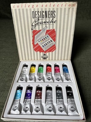 Daler Rowney Designer Gouache Künstlerfarbe 12X15ml Tuben Gebraucht M254