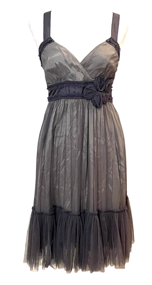 Vestido midi de tul gris púrpura talla 4 Moulinette Soeurs Anthropologie Foto 2 de 4