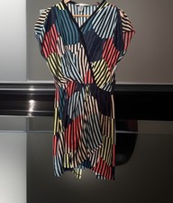 Diane von Furstenberg Multicoloured Silk Wrap Style Dress Size 8