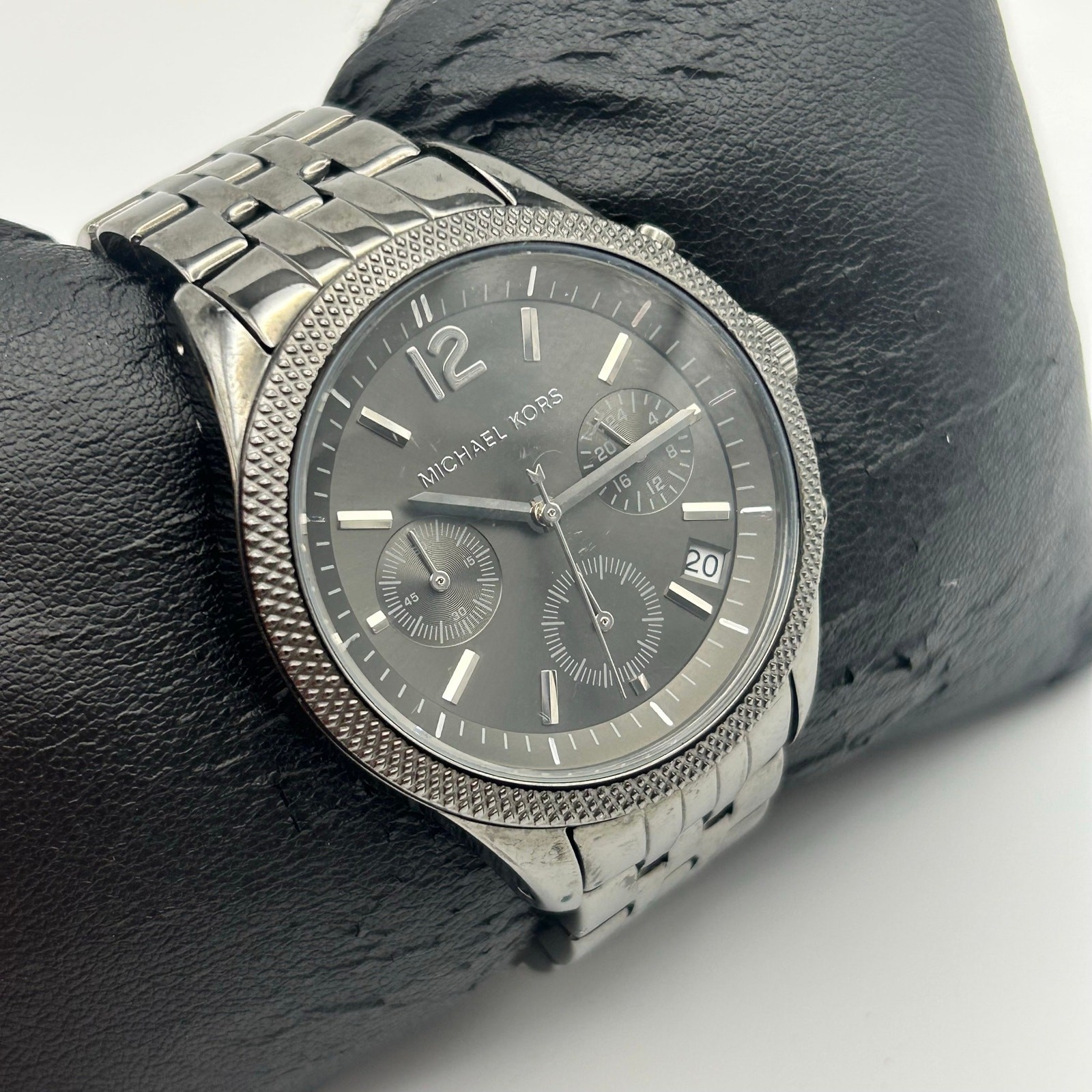 Michael Kors MK-6259 Metallic Gray Stainless Steel Chronograph Watch, Working image 3