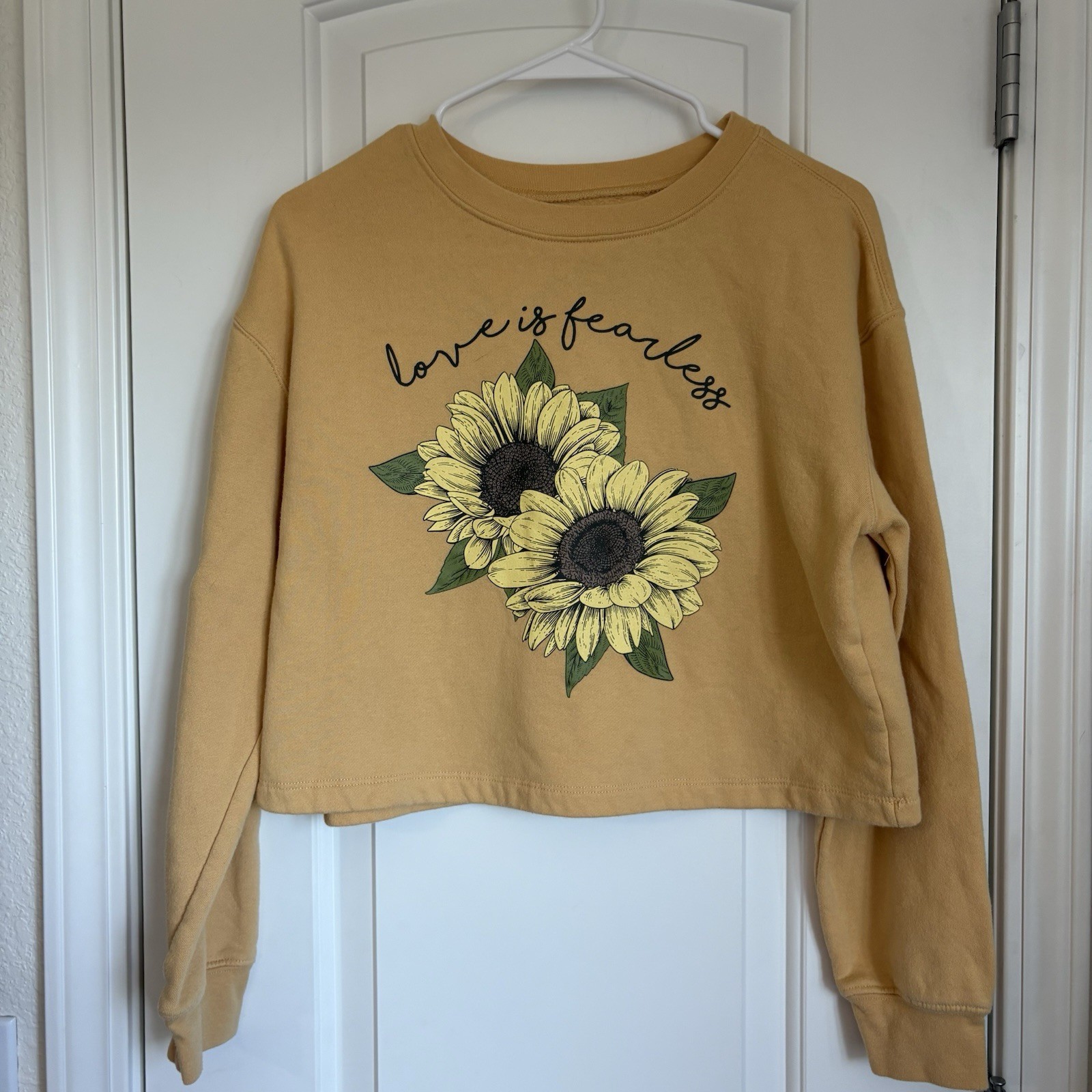 Awake Women’s Cropped Crew Neck Sunflower Sweatshirt - Size S