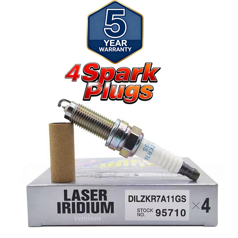 4PCS LASER IRIDIUM NGK 95710 SPARK PLUGS DILZKR7B11GS For Honda Accord Acura