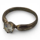 925 Sterling Silver Clear Round Gem Solitaire Ring Size 8.75 Vintage
