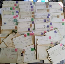 WWII & 1950s Postal History Lot 165+ Envelopes MD/PA Censored APO Slogan Cancels