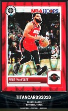 Fred VanVleet 2023-24 Hoops Premium Stock /199 Red Seismic SN Rockets #249