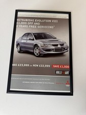 Framed Original Mitsubishi Lancer Evo VIII 8 Magazine Advert Wall Art Retro