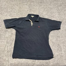 Vintage Y2K Burberry Mens Polo Shirt Size M Nova Check Made In Great Britain