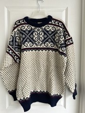 Dale of Norway RARE 1980's 100 Wool Sweater Fair Isle Nordic Pullover Size XL