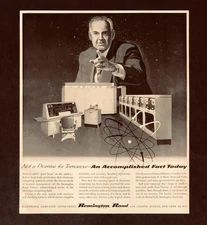 1954 Remington Rand Univac Advertisement Computer Data Center Tape Vtg Print AD