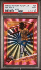 2021-22 Panini Donruss Road To Qatar Vinicius Junior Holo Pink Laser /25 PSA 9