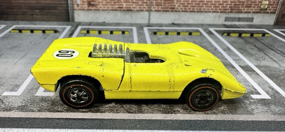 Hot Wheels Redline 1973 Ferrari 312P Lemon Yellow Enamel Hong Kong - Image 4 of 4