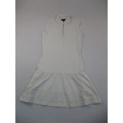 Chervo Golfkleid Damen L weiß Dry-Matic ärmellos Viertelreißverschluss perforiert - Bild 1 von 4