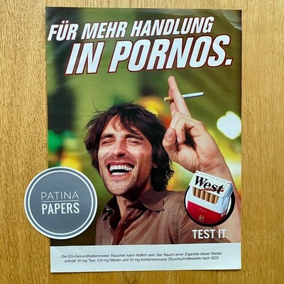 2004 Für mehr Handlung in Pornos WEST TEST IT Vintage Ad Retro Werbung Reklame
