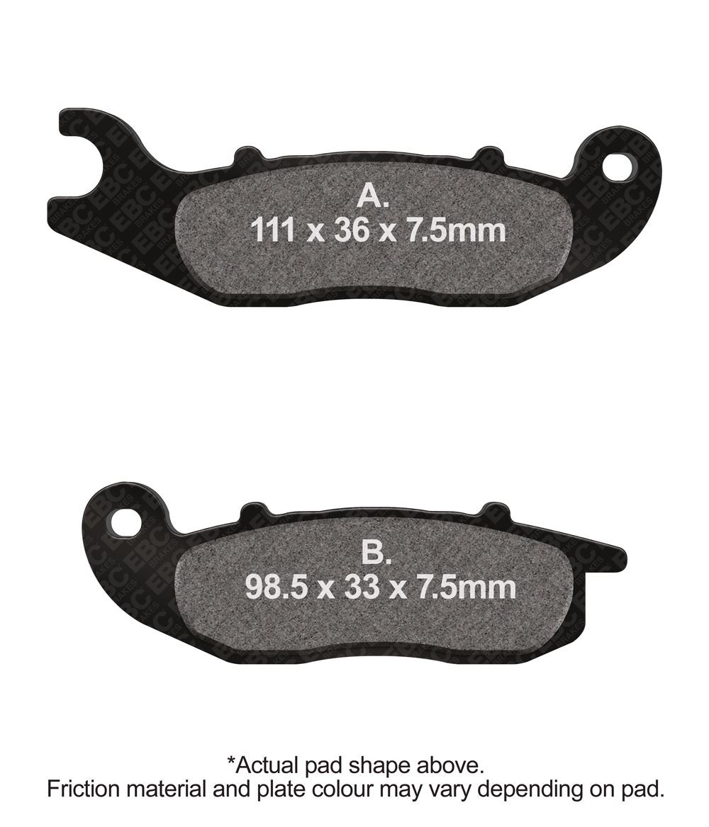 EBC Scooter Series Carbon Pads E391 Front Left for Piaggio Medley 125 ABS 2020
