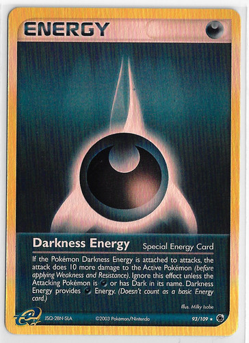 POKEMON-e EX Ruby & Sapphire NM Rare HOLO Special #93/109 DARKNESS ENERGY card