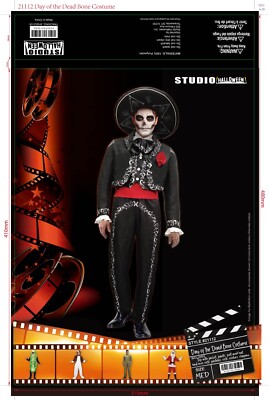 Costume Da Mariachi Uomo Per Halloween E Carnevale - Completo Con Cappello, Tenuta Catrina Giorno Dei Morti, Taglia 3XL, Nero