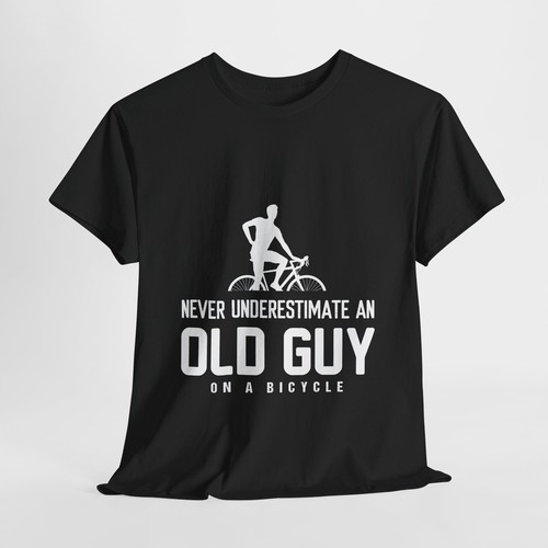 Cycling Bicycle Unisex Heavy Cotton Tee T-Shirt 'Never Underestimate' - Picture 20 of 109