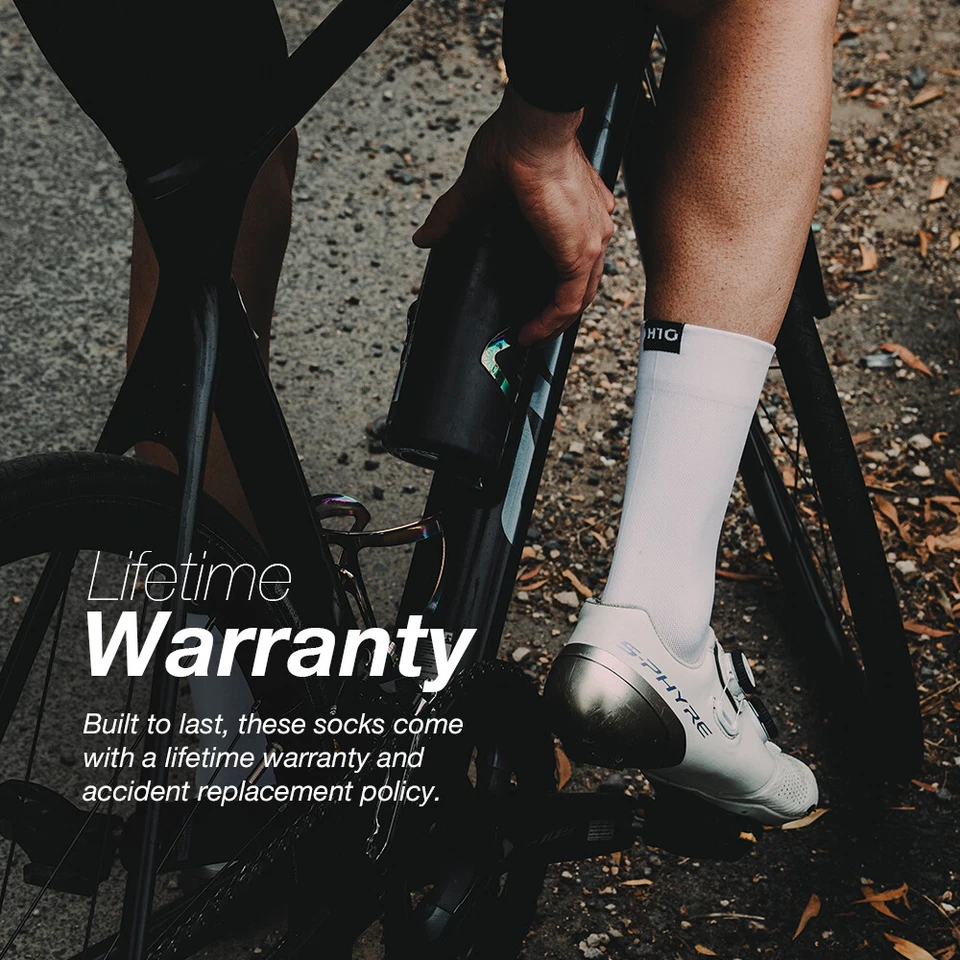 H10 - Calcetines de ciclismo Crew, ajuste de compresión, antiarrugas Foto 2 de 4