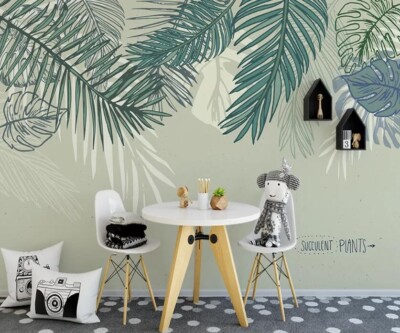 3D Needle Leaves ZHUA9168 Wallpaper Wall Murals Removable Self-adhesive Ann 24