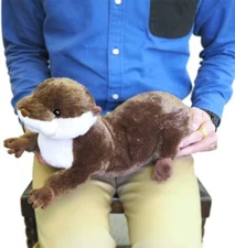 Sun Lemon Knee Otter Plush Toy Doll S Size 53 cm Brown Color Japan