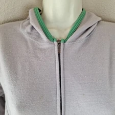 Ibex Jacket Womens Medium Hoodie Grey Merino Long Sleeve Full Zip Pockets FLAWS