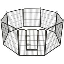PARC A CHIOTS, ENCLOS POUR CHIENS ET AUTRES ANIMAUX, 8 PANNEAUX, MODULABLE