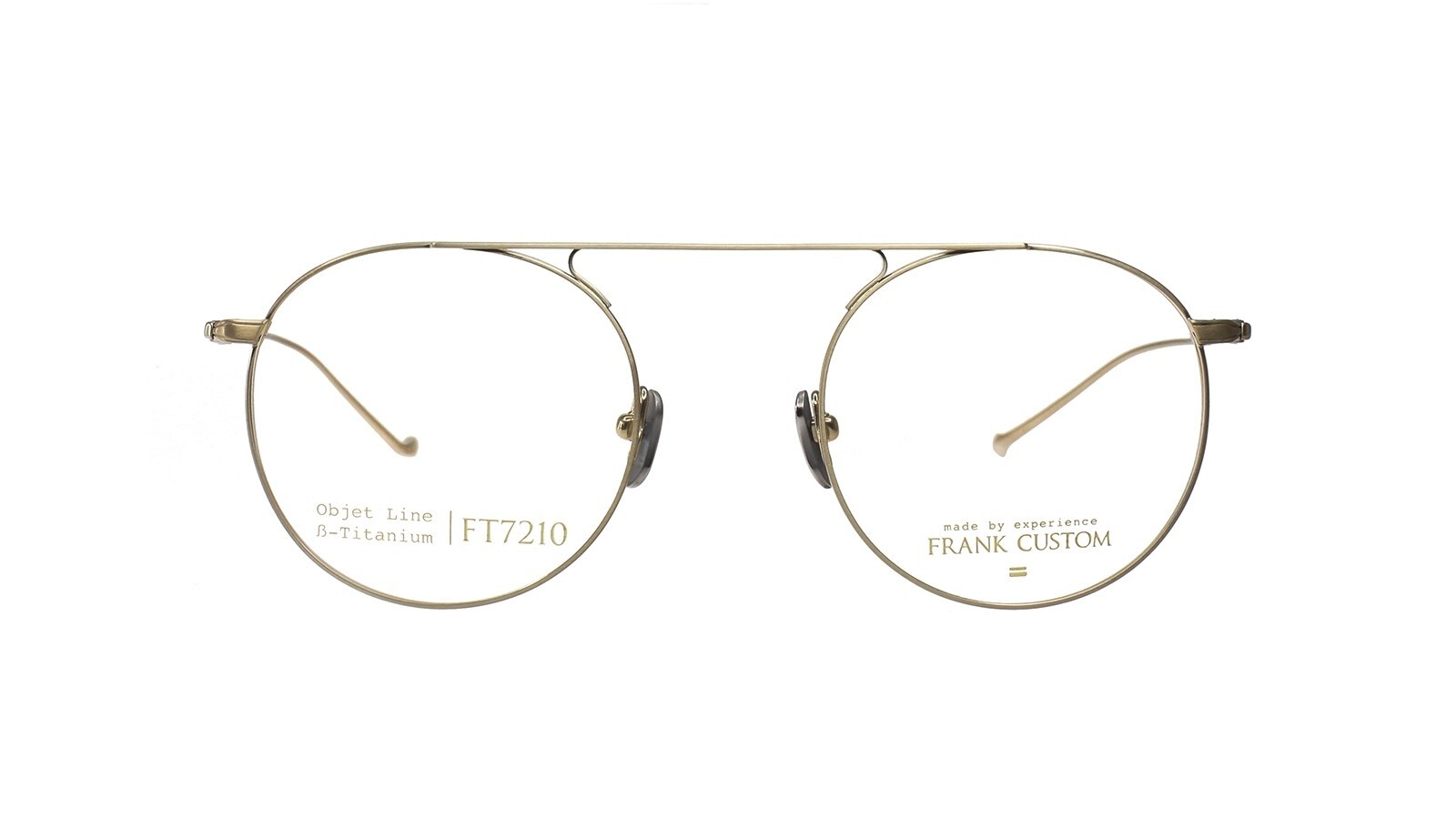 Lunettes de vue rondes Frank Custom FT7210 en titane doré, monture optique unisexe