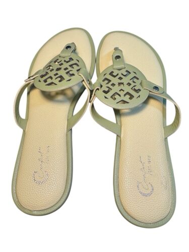C Comfort Lime, Green Flat Sandal Man Made Material SZ 9  - Picture 3 of 4