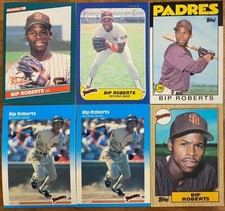 SALE!!!  1986-1987 BIP ROBERTS 6-CARD ROOKIE LOT * 1992 ALL-STAR * PADRES * REDS