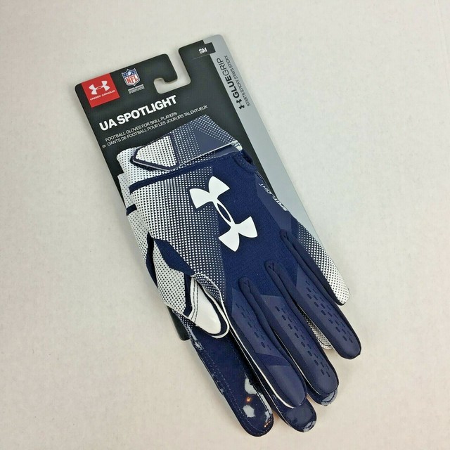 Under Armour Spotlight Football Gloves Blue Small New eBay