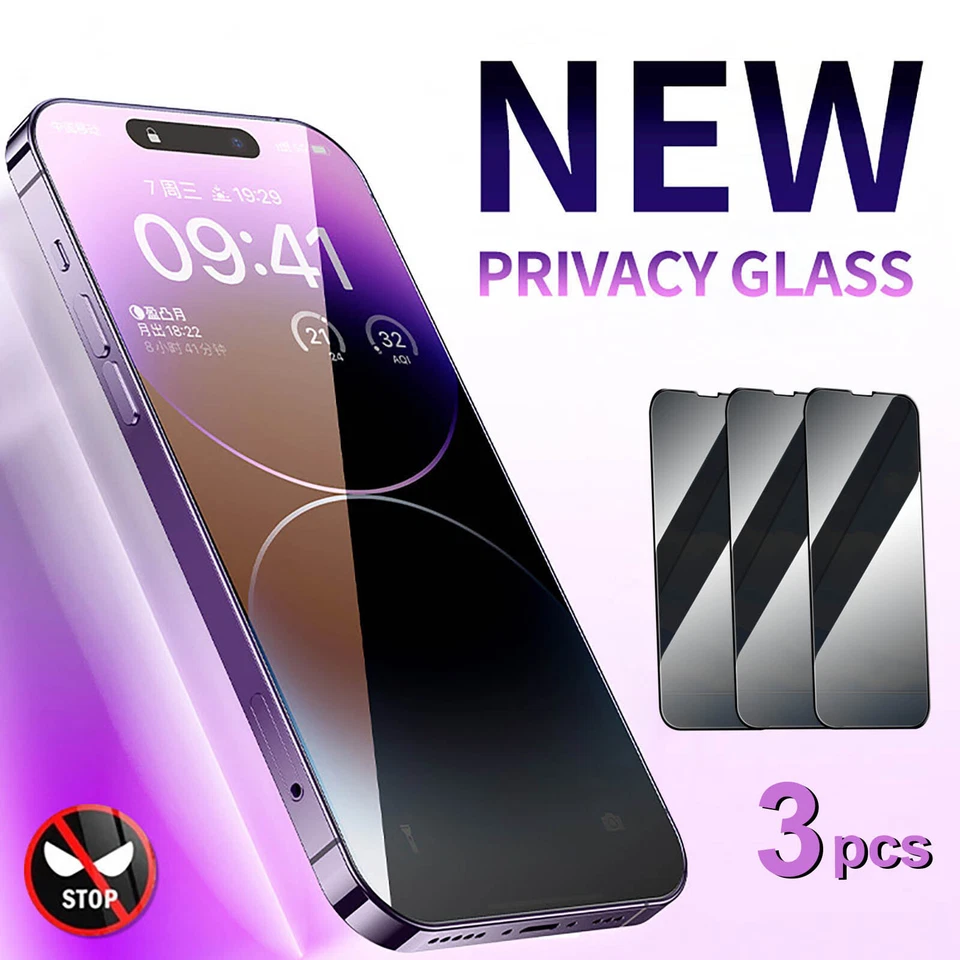 Privacy Tempered Glass for iPhone 17 16 15 14 13 12 11 Pro Max Screen Protector - Image 2 of 4
