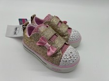 NWT Girls S Sport by Skechers Gold Shimmery Julieana Sneakers with box 6 T