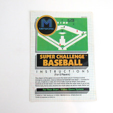 Super Challenge Baseball Manual for Atari 2600