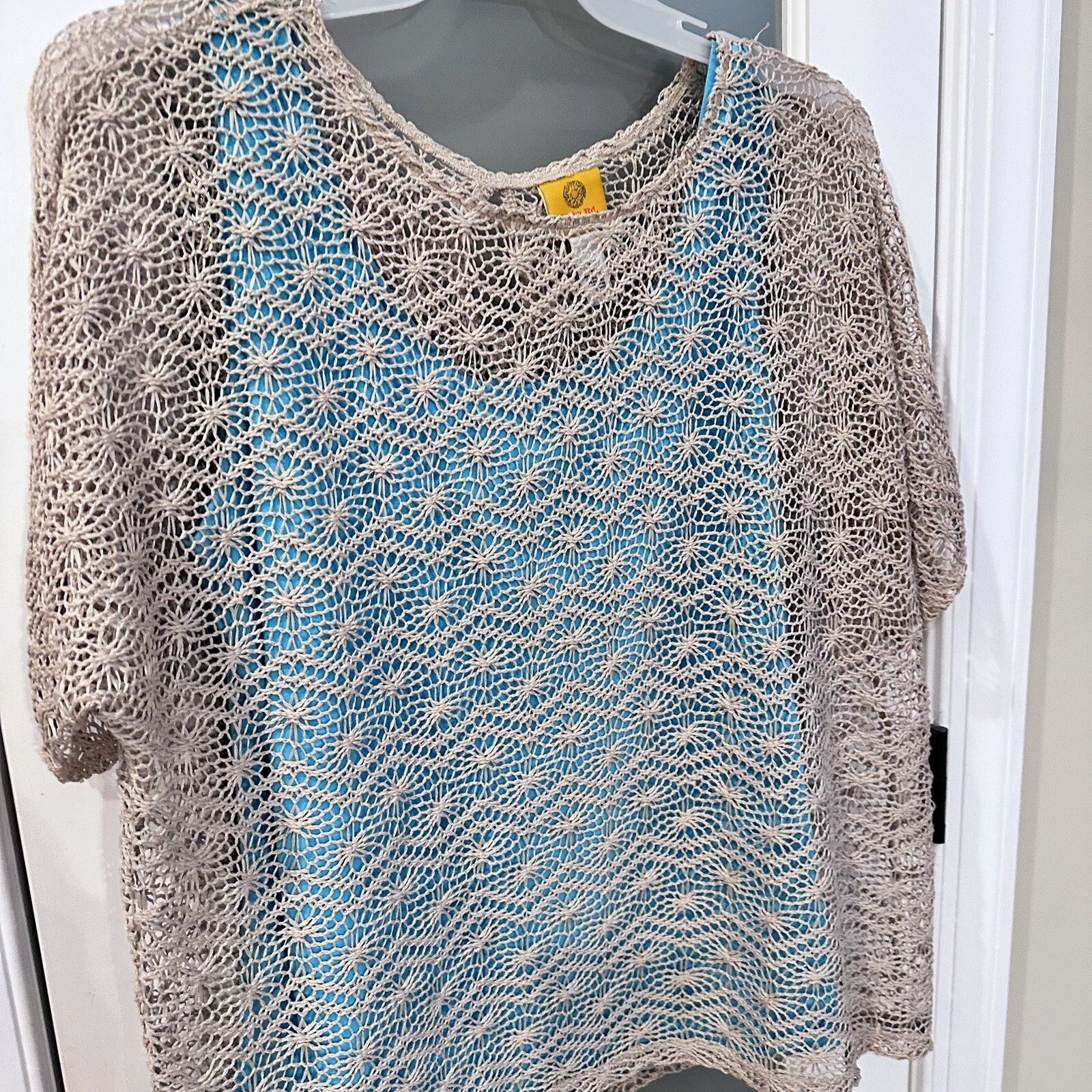 Ruby Rd Size 16W Teal Cami with lace crochet over… - image 3