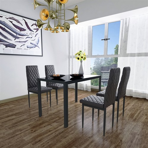 5 Pieces Kitchen Dining Table Set, Dining Table and 4 Chairs Breakfast Furniture - Picture 5 of 32