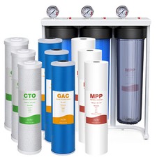 20"x4.5" Big Blue Whole House Water Filter System with 3 Set Filter Cartridge